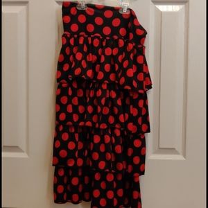 Girls ruffle red polka dot Muggles Skirt